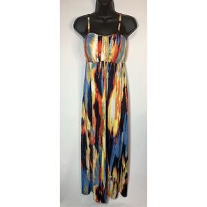 646 Main Women's Tie Dyed Spaghetti Strap Maxi Dress Multicolor Size S/M
